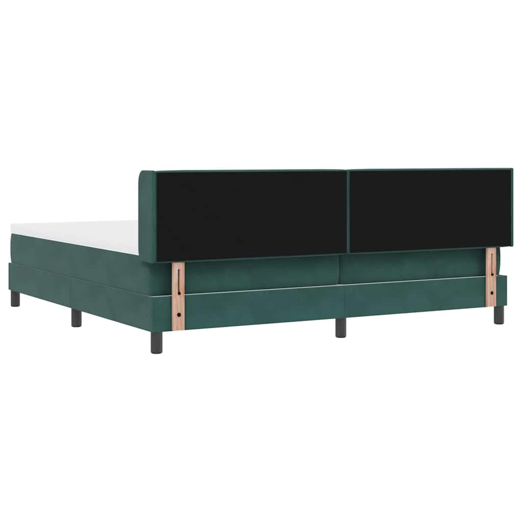 Letto a molle con materasso Verde Scuro 200 x 200 cm Poliestere 3341435