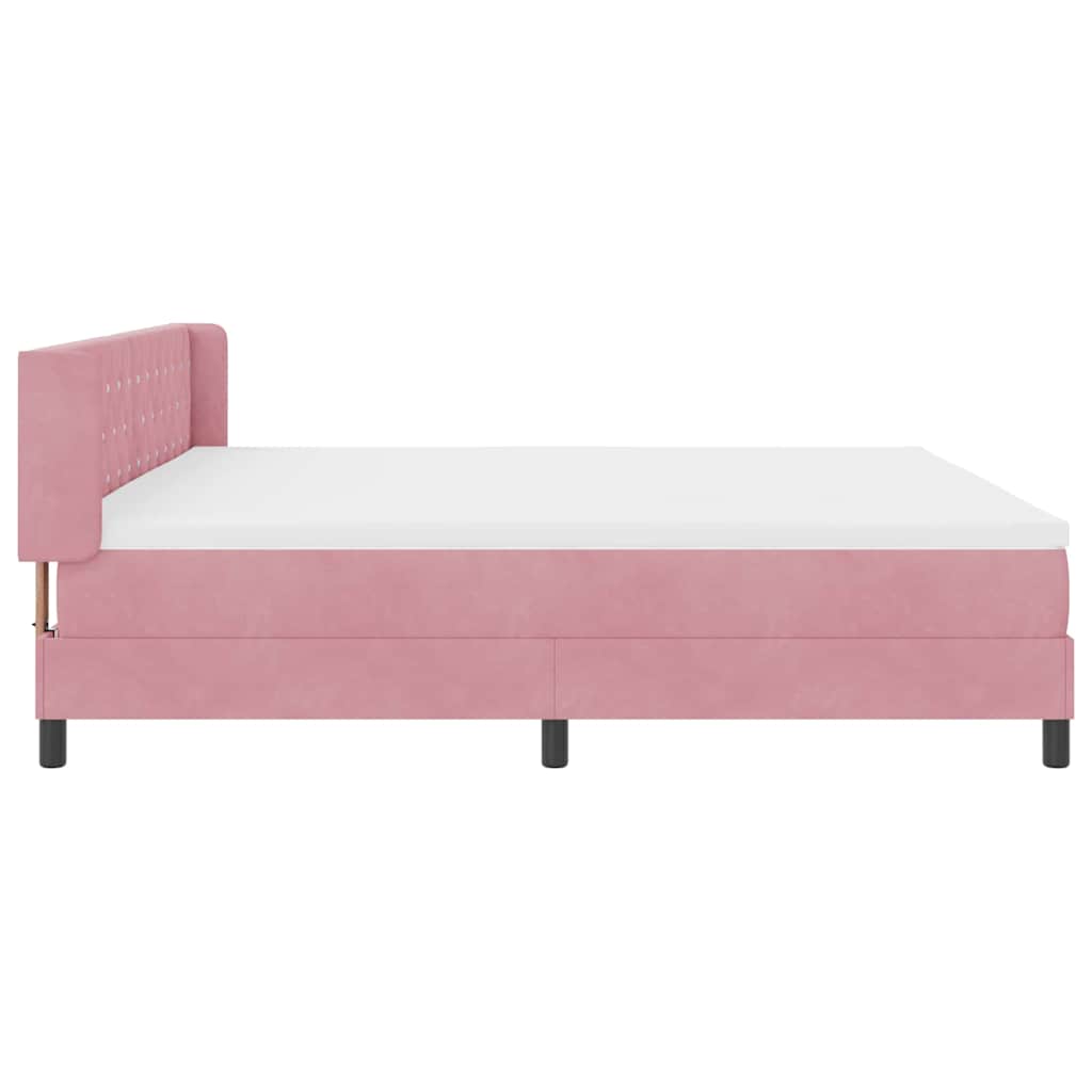 Letto a molle con materasso Rosa 200 x 200 cm Poliestere 3341437
