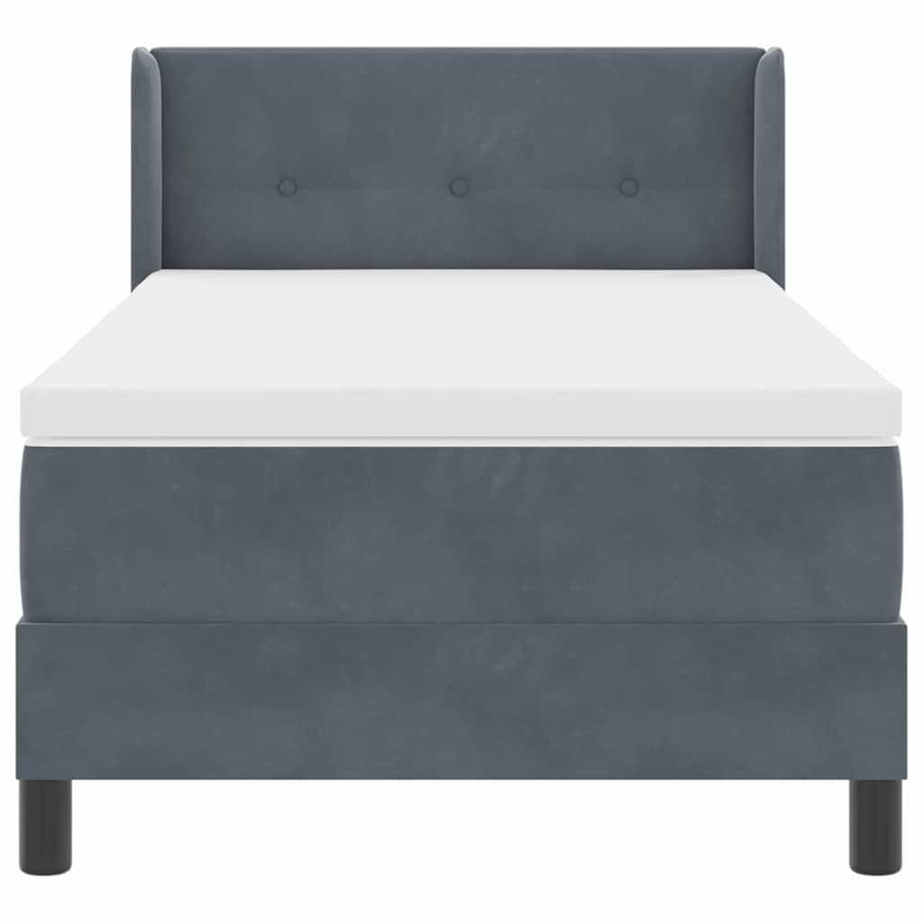 Letto a molle con materasso Grigio scuro 190 x 90 cm Poliestere 3341445
