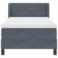 Letto a molle con materasso Grigio scuro 190 x 90 cm Poliestere 3341445