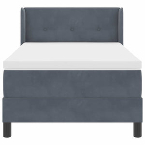 Letto a molle con materasso Grigio scuro 190 x 90 cm Poliestere 3341445