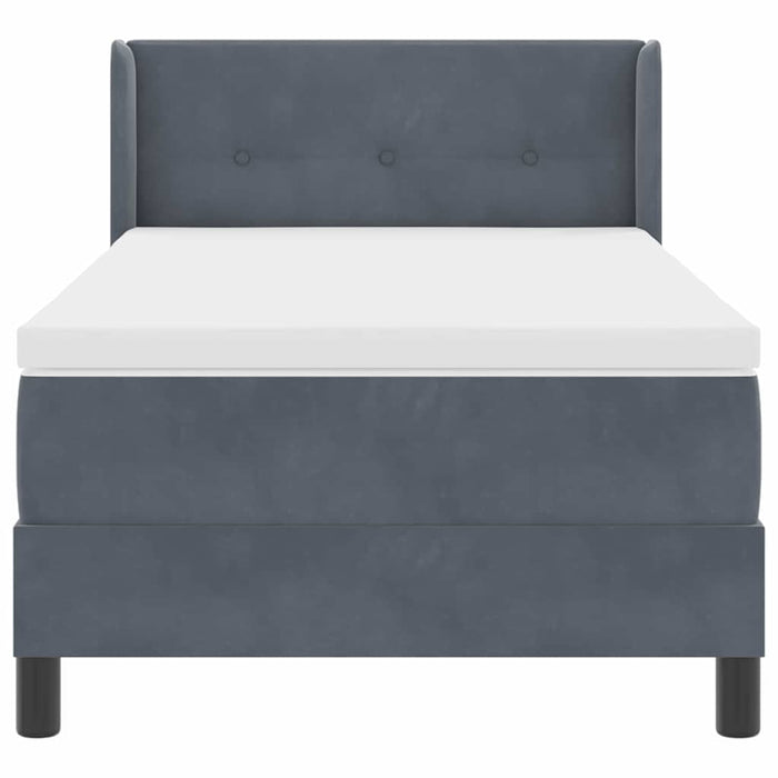 Letto a molle con materasso Grigio scuro 190 x 90 cm Poliestere 3341445