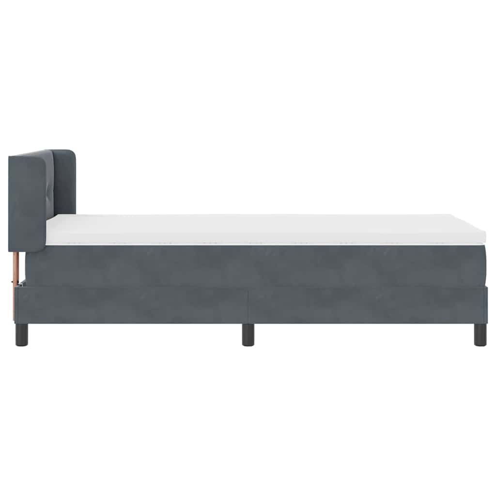 Letto a molle con materasso Grigio scuro 190 x 90 cm Poliestere 3341445
