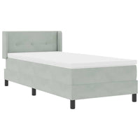 Letto a molle con testiera-Rete con Testiera Grigio chiaro 200 x 90 cm Poliestere 194994