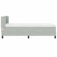 Letto a molle con testiera-Rete con Testiera Grigio chiaro 200 x 90 cm Poliestere 194994