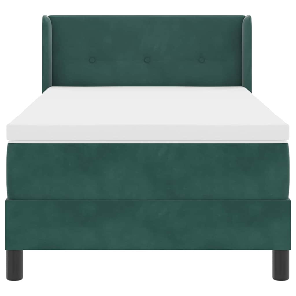 Letto a molle con materasso Verde Scuro 200 x 100 cm Poliestere 3341459
