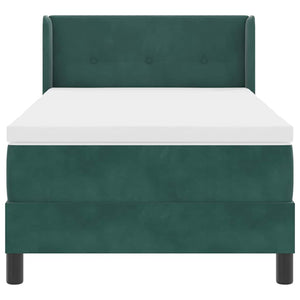 Letto a molle con materasso Verde Scuro 200 x 100 cm Poliestere 3341459