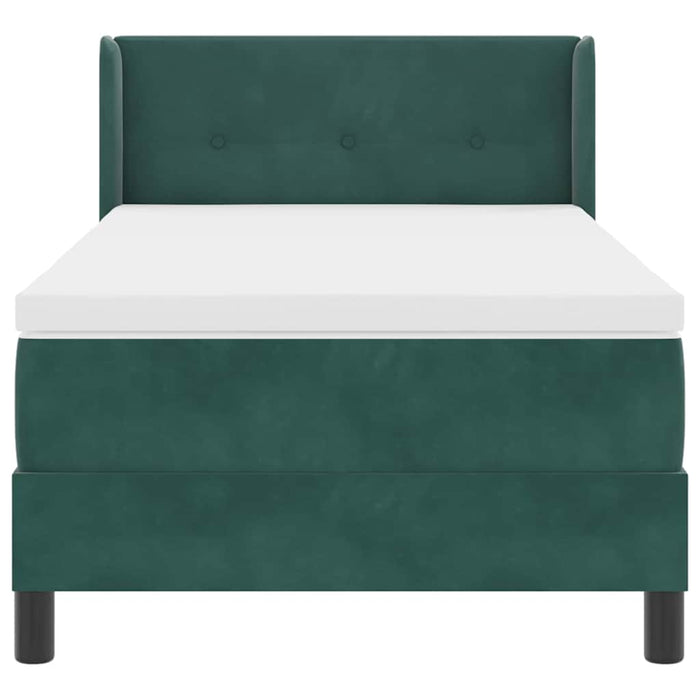 Letto a molle con materasso Verde Scuro 200 x 100 cm Poliestere 3341459