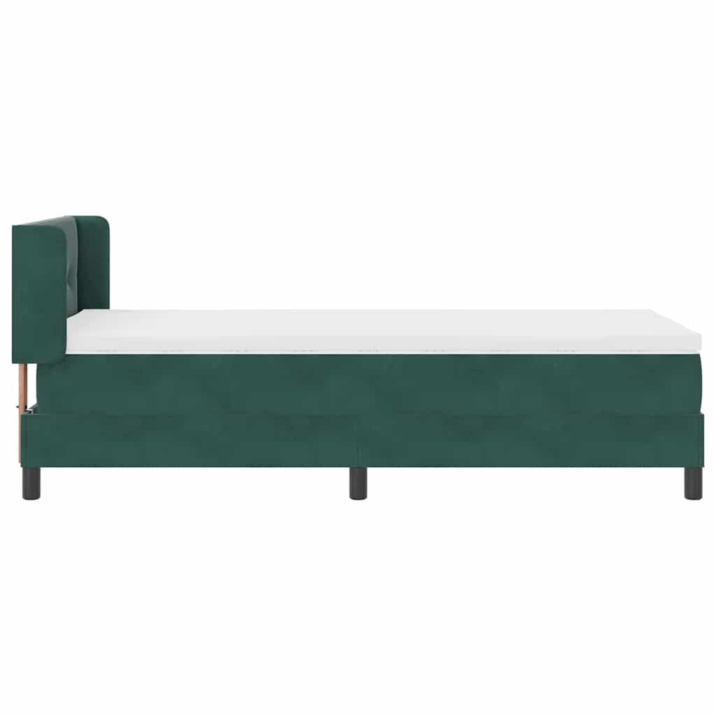 Letto a molle con materasso Verde Scuro 200 x 100 cm Poliestere 3341459