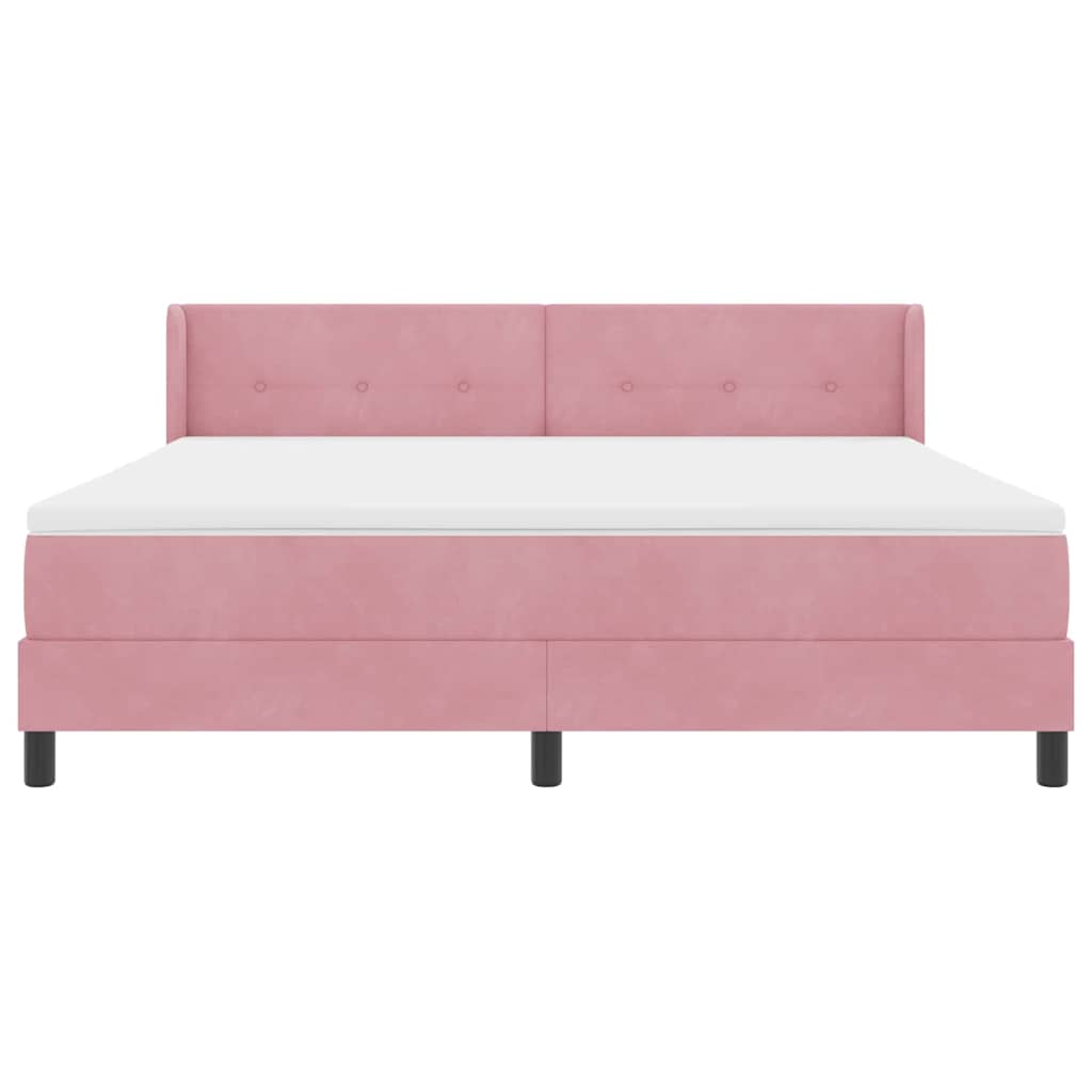 Letto a molle con materasso Rosa 200 x 180 cm Poliestere 3341485