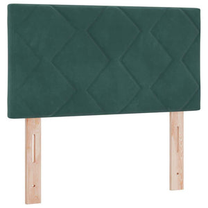 Letto a molle con materasso Verde Scuro 200 x 80 cm Poliestere 3341495