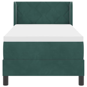 Letto a molle con materasso Verde Scuro 200 x 80 cm Poliestere 3341495