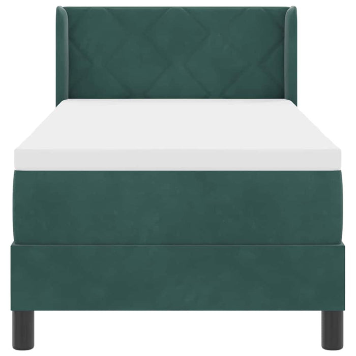 Letto a molle con materasso Verde Scuro 200 x 80 cm Poliestere 3341495