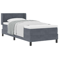 Letto a molle con materasso Grigio scuro 190 x 90 cm Poliestere 3341499