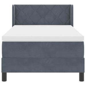 Letto a molle con materasso Grigio scuro 190 x 90 cm Poliestere 3341499