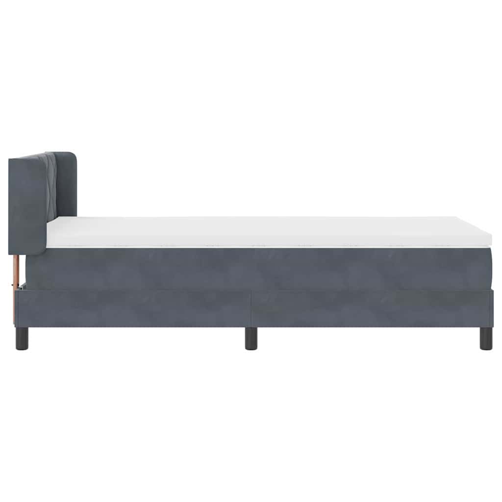 Letto a molle con materasso Grigio scuro 190 x 90 cm Poliestere 3341499