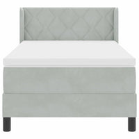 Letto a molle con testiera-Rete con Testiera Grigio chiaro 200 x 90 cm Poliestere 905521