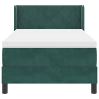 Letto a molle con materasso Verde Scuro 200 x 90 cm Poliestere 3341507