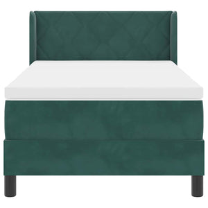 Letto a molle con materasso Verde Scuro 200 x 90 cm Poliestere 3341507
