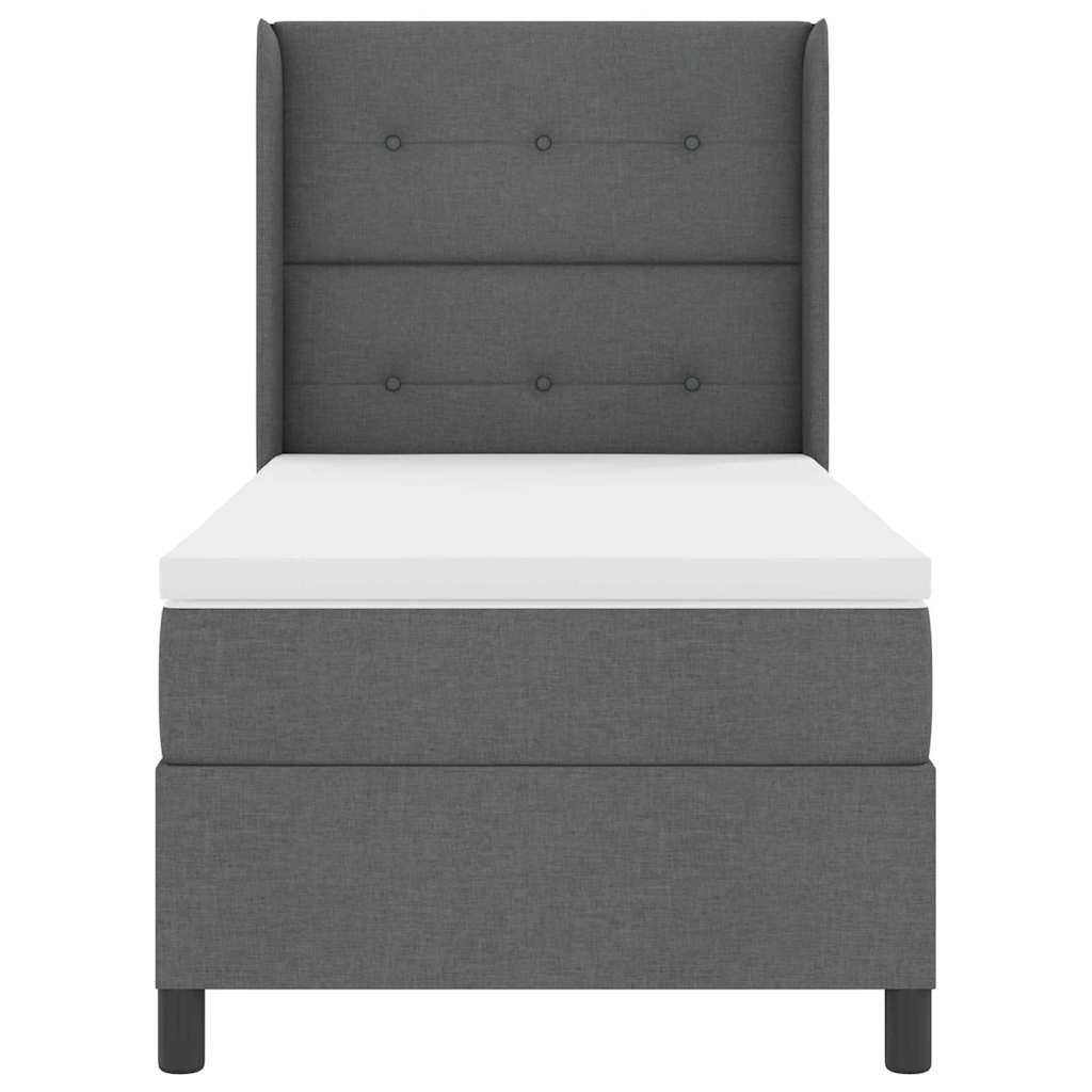 Letto a molle con materasso Grigio scuro 90 x 190 cm Tessuto 3341617