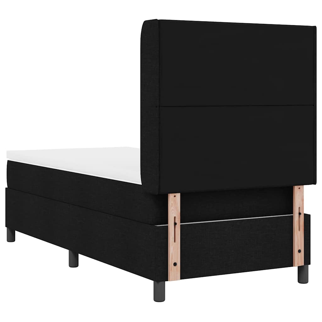 Letto a molle con materasso Nero 100 x 200 cm Tessuto 3341632