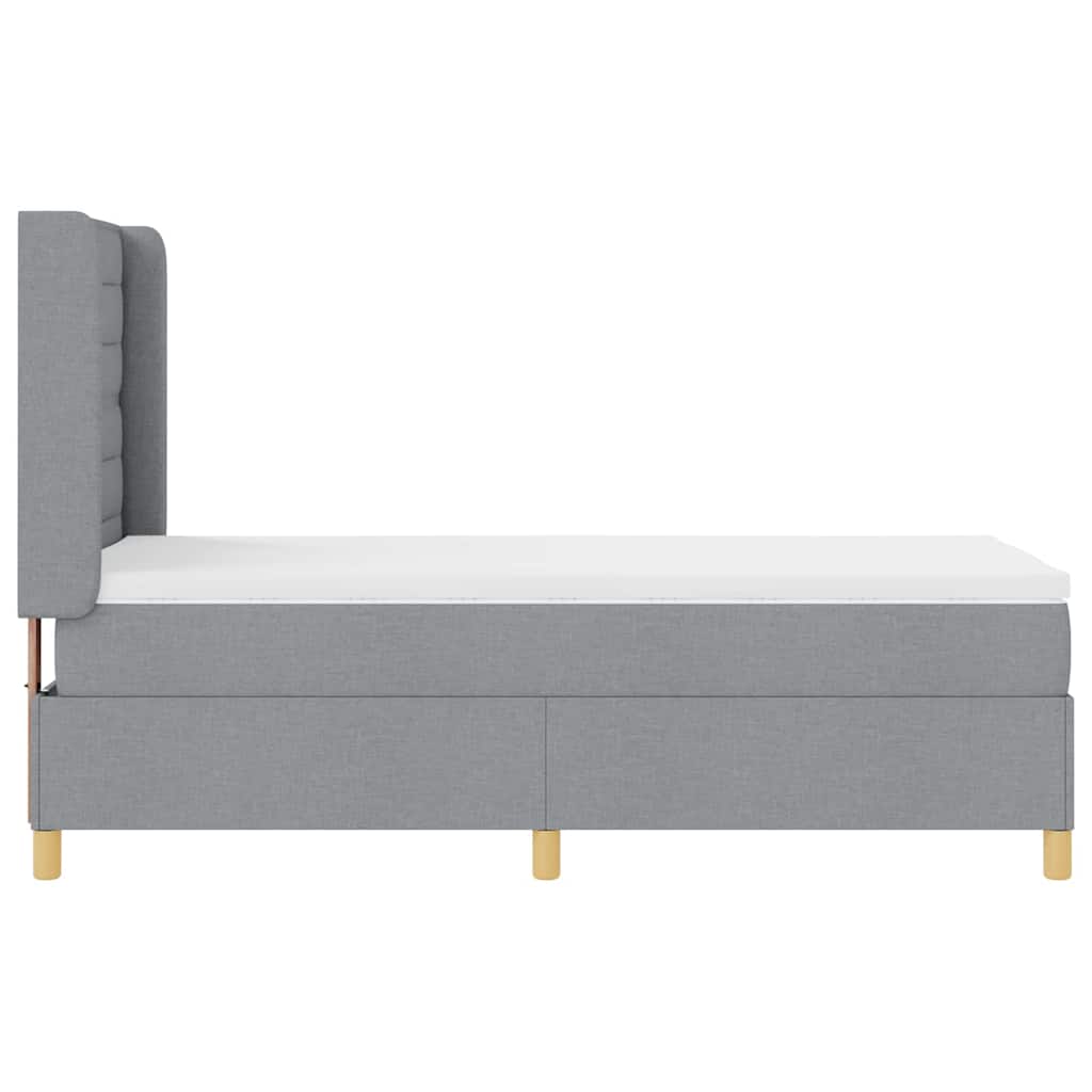Letto a molle con materasso Grigio chiaro 90 x 190 cm Tessuto 3341742