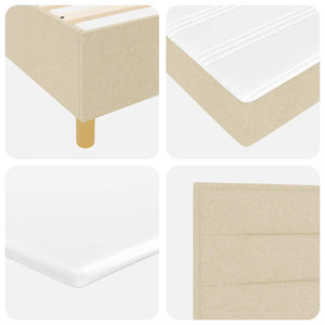 Letto a molle con materasso Crema 160 x 200 cm Tessuto 3341782