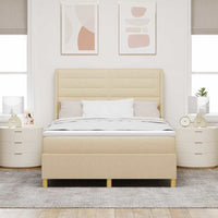 Letto a molle con materasso Crema 160 x 200 cm Tessuto 3341782