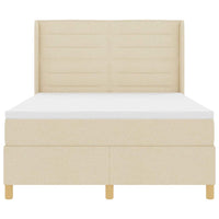 Letto a molle con materasso Crema 160 x 200 cm Tessuto 3341782