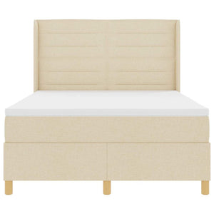 Letto a molle con materasso Crema 160 x 200 cm Tessuto 3341782