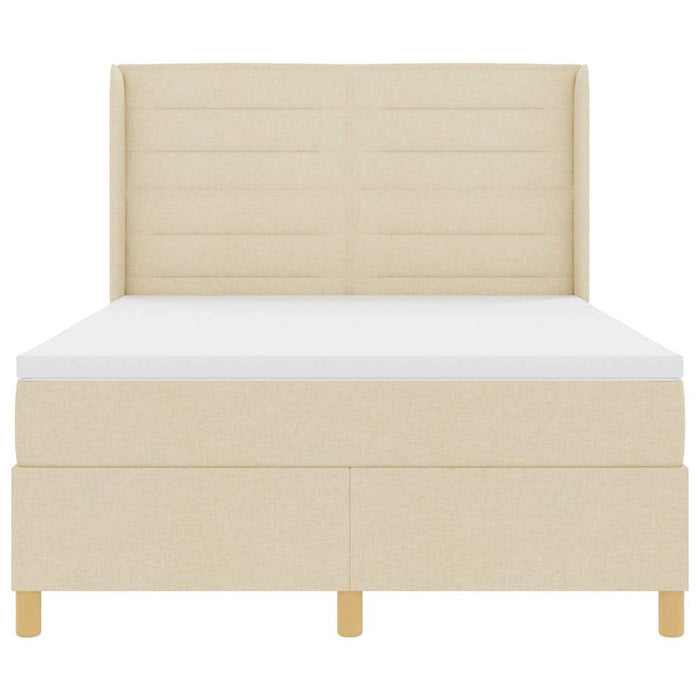 Letto a molle con materasso Crema 160 x 200 cm Tessuto 3341782