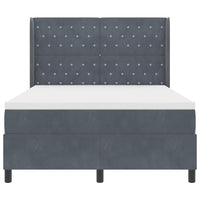 Letto a molle con testiera Grigio scuro 160 x 200 cm Velluto 3341961