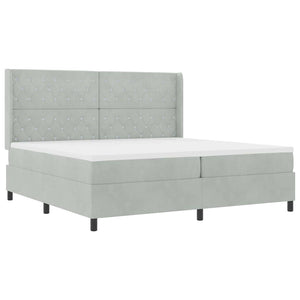 Letto a molle con testiera Grigio chiaro 200 x 200 cm Velluto 3341972
