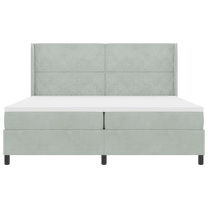 Letto a molle con testiera Grigio chiaro 200 x 200 cm Velluto 3341972