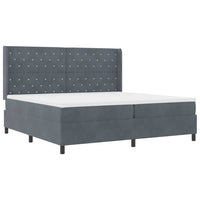 Letto a molle con testiera Grigio scuro 200 x 200 cm Velluto 3341973