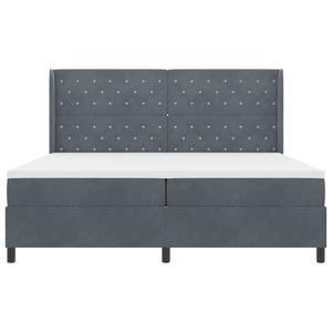 Letto a molle con testiera Grigio scuro 200 x 200 cm Velluto 3341973