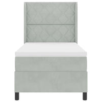 Letto a molle con testiera Grigio chiaro 100 x 200 cm Velluto 3342050