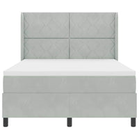 Letto a molle con testiera Grigio chiaro 140 x 190 cm Velluto 3342056