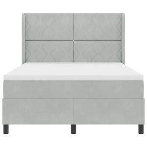 Letto a molle con testiera Grigio chiaro 140 x 190 cm Velluto 3342056