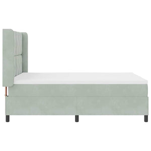 Letto a molle con testiera Grigio chiaro 140 x 190 cm Velluto 3342056