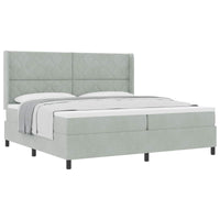 Letto a molle con testiera Grigio chiaro 200 x 200 cm Velluto 3342080