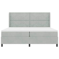 Letto a molle con testiera Grigio chiaro 200 x 200 cm Velluto 3342080