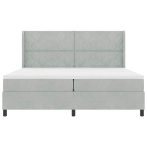 Letto a molle con testiera Grigio chiaro 200 x 200 cm Velluto 3342080