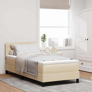 Letto a molle con materasso Crema 80 x 200 cm Tessuto 3342091
