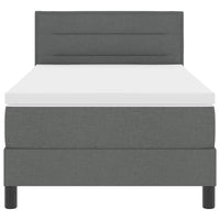 Letto a molle con materasso-Struttura Letto con Materasso Grigio scuro 100 x 200 cm Tessuto 296123