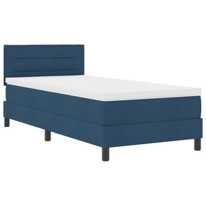 Letto a molle con materasso-Struttura Letto con Materasso Blu 100 x 200 cm Tessuto 233179