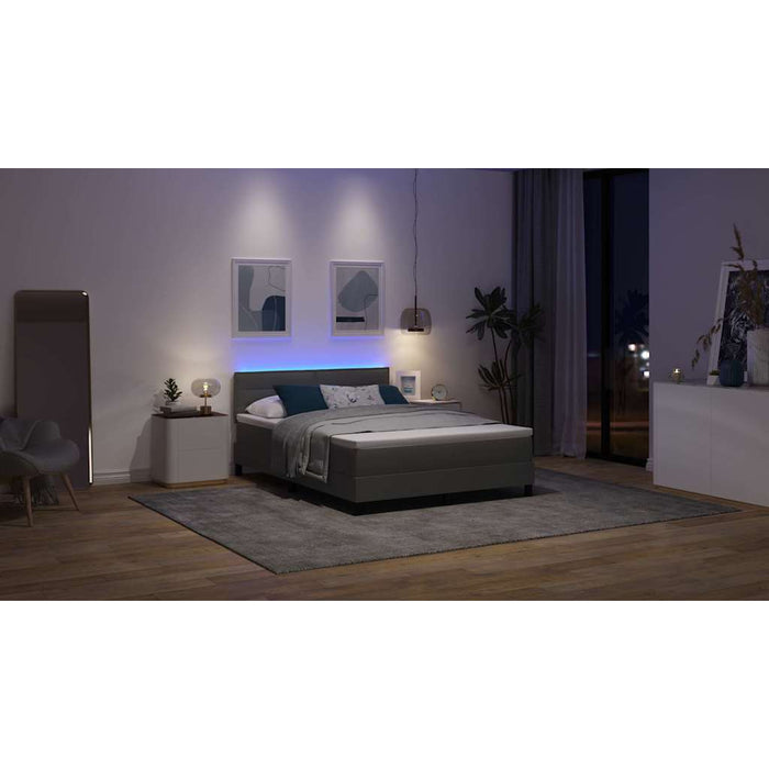 Letto a molle con materasso Grigio scuro 140 x 200 cm Tessuto 3342136