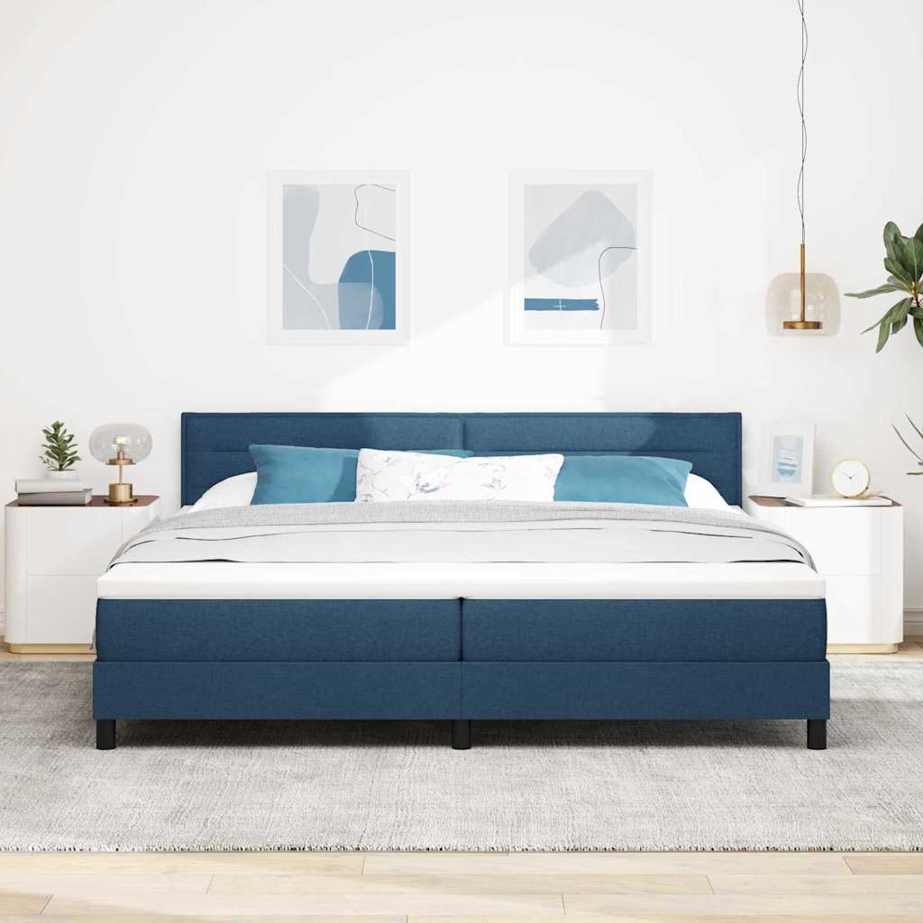 Letto a molle con materasso Blu 200 x 200 cm Tessuto 3342162