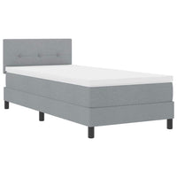 Letto a molle con materasso-Struttura Letto con Materasso Grigio chiaro 100 x 200 cm Tessuto 656246