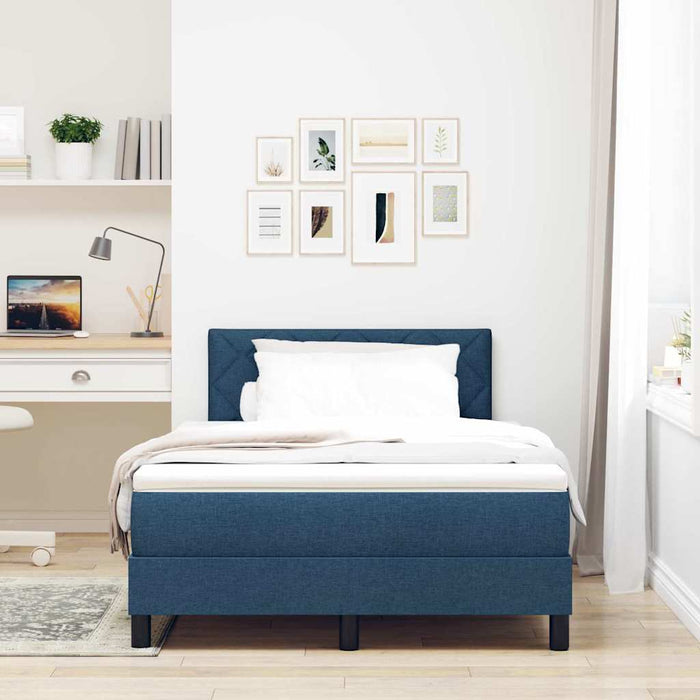 Letto a molle con materasso con led Blu 120 x 190 cm Tessuto